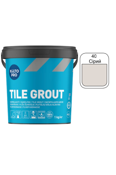 Затірка для плитки Kiilto Pro Tile grout 40 сірий 1кг