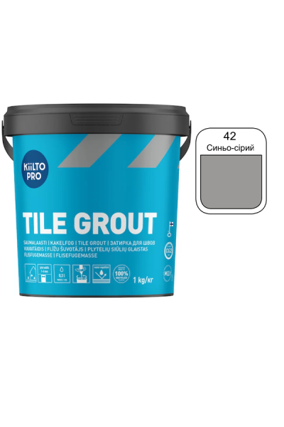 Затірка для плитки Kiilto Pro Tile grout 42 синьо-сірий 1кг