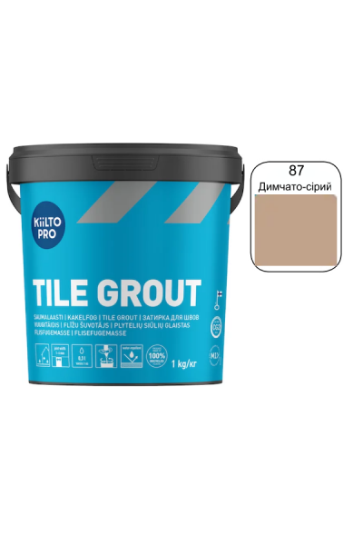 Затірка для плитки Kiilto Pro Tile grout 87 димчато-сірий 1кг