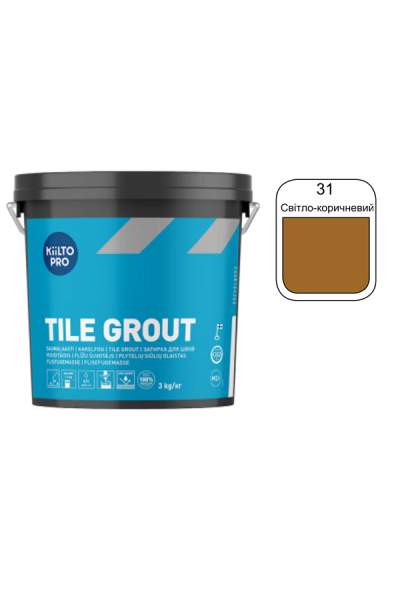 Затірка для плитки Kiilto Pro Tile grout 31 світло-коричневий 3кг
