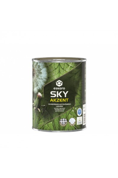 Фарба акрилова Eskaro Akzent Sky шовковистий мат білий 0,9 л