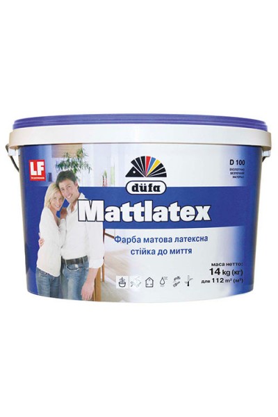 Краска латексная Dufa Mattlatex D100 мат белый 1,4 кг
