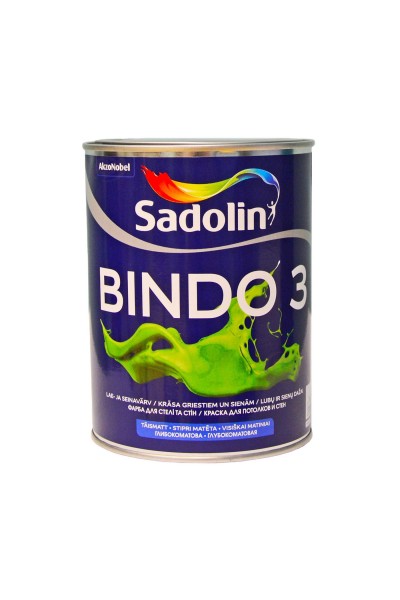 Краска латексная  водоэмульсионная Sadolin Bindo 3 белый мат 1л