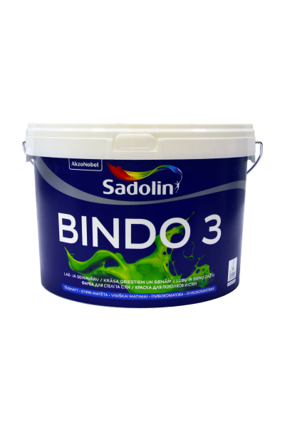 Фарба латексна водоемульсійна Sadolin Bindo 3 білий мат 2,5 л