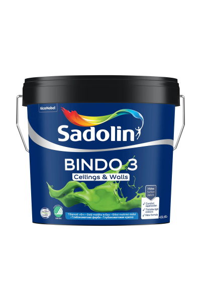 Фарба латексна водоемульсійна Sadolin Bindo 3 білий мат 4,5 л