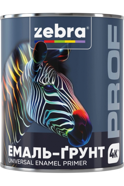 Емаль-грунт ZEBRA PROF 011P білий мат 0,8 кг
